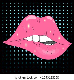 red erotic lips vector illustration. illustration for t-shirt print. t-shirtart. t-shirtdesign.