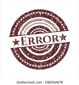 Red Error distress rubber seal with grunge texture