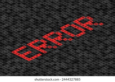 Red ERROR inscription over binary code made from 0 and 1 symbols. Concept of software error, defective computer program, data loss, hacker attack
