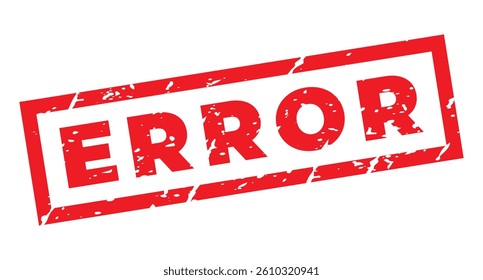 Red Error isolated grunge stamp, sticker, header vector illustration