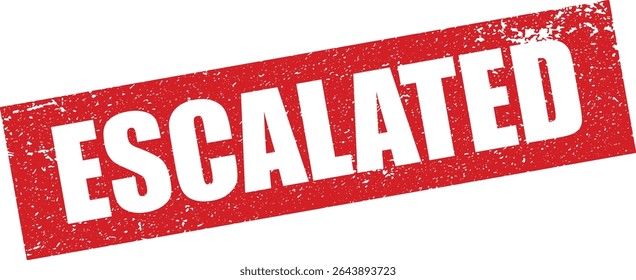 Red Escalated Rubber Stamp Word Text Written in Grunge Vector in Sharp Border, Vintage, Transparent Background