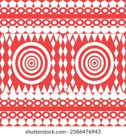 Red ethnic frabic pattern modern style