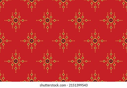 bello arte de la frontera de origen étnico rojo hecho a mano. Patrón sin fisuras Navajo en estilo tribal, folclórico, mexicano, peruano, indio, marroquí, turco y uzbeko. Impresión de ornamento de arte geométrico con motivos aztecos.