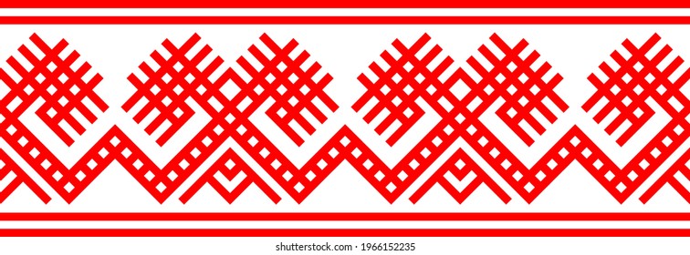 Red ethnic ornament, folk patterns