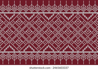 Red Ethnic pattern; Ethnic design; Ethnic style; seamless for fabric, home decoration, interior design - Thai silk, Thai silk fabric, Thai silk dress, cover, cushion