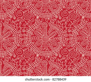 red ethnic seamless pattern