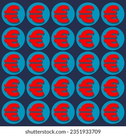 Fondo vectorial del signo del euro rojo.