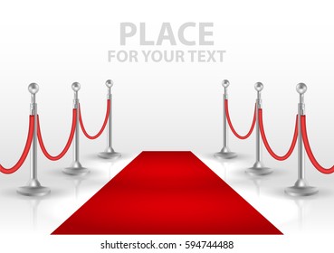 red event carpet isolated on a white background. vector illustration