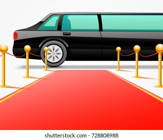 Red event carpet isolated on a white background. Vector illustration