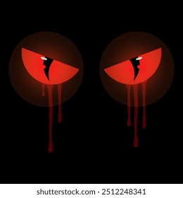 Red evil eyes in the dark, spooky scary eyes in the dark, monster eyes Halloween