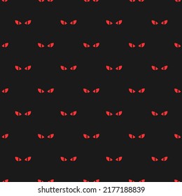 Red evil eyes on black background. Halloween vector seamless pattern. Best for textile, print, wrapping paper, package and festive decoration.