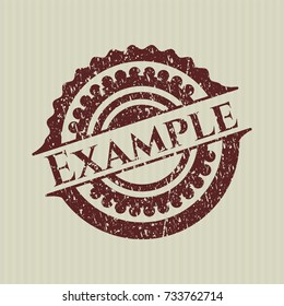 Red Example rubber stamp with grunge texture