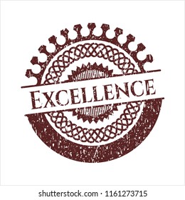 Red Excellence distressed rubber seal with grunge texture