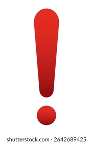 Exclamação vermelha - cuidado ícone modelo de design de vetor. Sinal de aviso vermelho plano, atenção, símbolo de alerta isolado em um fundo branco.