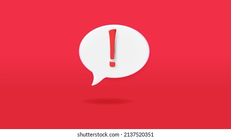 red exclamation icon sign or attention caution mark illustration graphic element symbol isolated on red background with warning problem error message button design concept