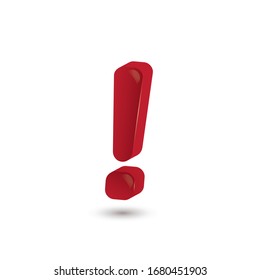 Red exclamation mark, 3d illustration