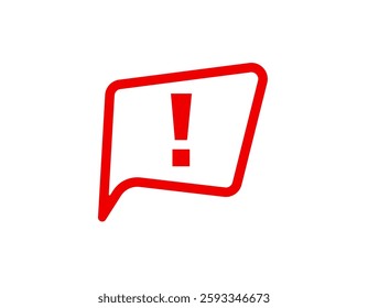 Red exclamation mark in a bold framework indicates caution or warning for attention.