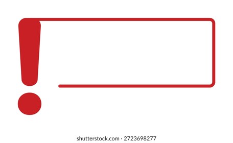 Signo de exclamación rojo con diseño de contorno audaz.