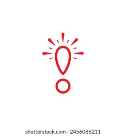 signo de exclamación rojo concepto. luz y signo de exclamación