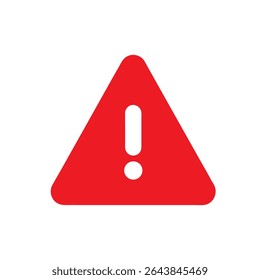 red exclamation mark danger sign on white background