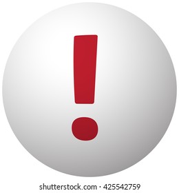 Red Exclamation Mark icon on white ball
