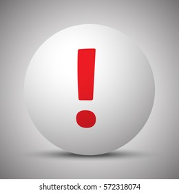 Red Exclamation Mark icon on white sphere