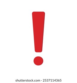 Red exclamation mark icon. Exclamation point. Vector illustration.