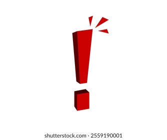 Red exclamation mark indicating urgency, importance, or attention, capturing focus and alertness.