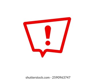 Red exclamation mark inside a framework, indicating caution or alert. ideal for safety signs.