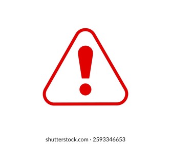 Red exclamation mark inside a triangular frame symbolizes alert and caution for safety.