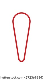 Borde rojo de la marca de la exclamación en el fondo blanco.