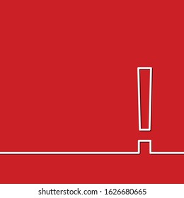 Red exclamation mark vektor.  Attention sign icon. Hazard warning symbol in red background.  Caution, Security, warn, alert, attention.