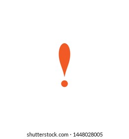 Red exclamation mark. Warning, danger icon. isolated on white. Attention Flat pictogram.