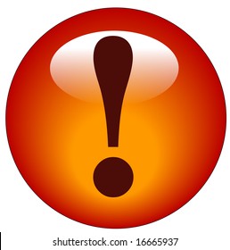 red exclamation mark web button or icon