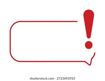 Ponto de exclamação vermelho dentro do quadro de bolha de fala em plano de fundo branco.