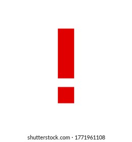 Icono de punto de exclamación rojo aislado en un fondo blanco. archivo vectorial EPS10
