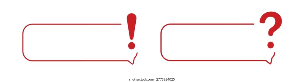 Red exclamation and question mark speech bubbles.