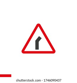 Red Exclamation Sign - Danger Triangle Road Schild isoliert auf weißem Hintergrund.