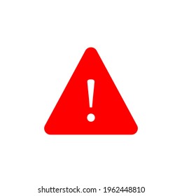 Red Exclamation Sign, Danger Triangle Road sign. Stock Vector illustration isolated on white background.
