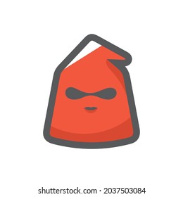 Red executioner mask Vector icon Cartoon illustration.