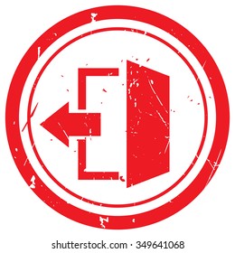 Red Exit rubber stamp