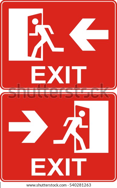 Red Exit Sign Emergency Fire Exit Stock Vector (Royalty Free) 540281263
