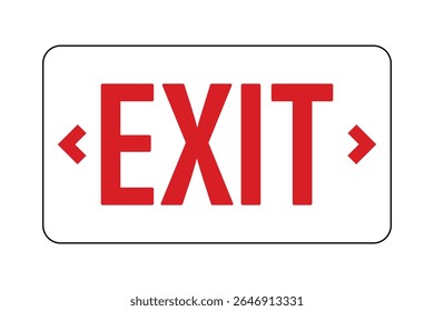Red EXIT Sign with Inward-Pointing Arrows – Emergency Egress and Wayfinding Symbol