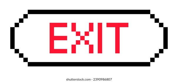 Das Symbol der roten Abfahrtszeichenlinie. Stopp, Stornierung, Menü, Spiel, Kontrolle, Button, Zeichen, Inschrift, Ankündigung, Pixelstil. mehrfarbiges Symbol auf weißem Hintergrund