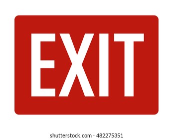 Red Exit Sign Text Flat Vector Stock Vector (Royalty Free) 482275351 ...