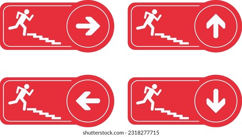 red exit sign vector design