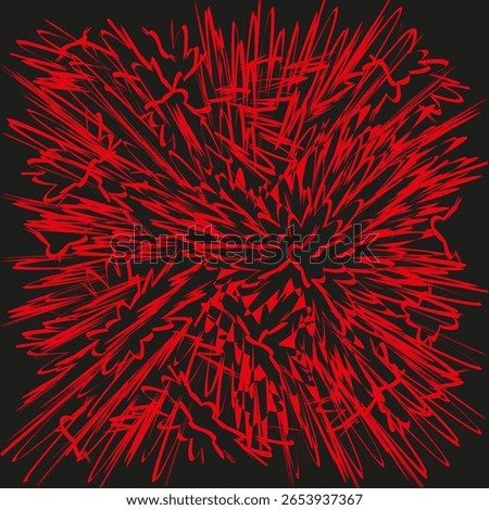 Red explosion lines. Abstract burst pattern. Dynamic motion Vector. Modern visual effect.
