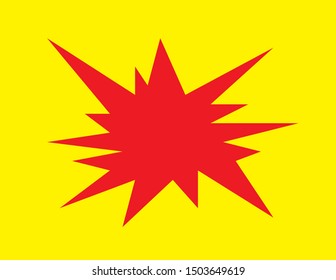 red explosion on yellow background