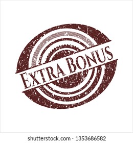 Red Extra Bonus rubber seal with grunge texture