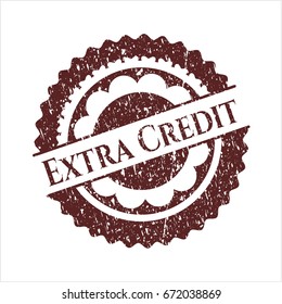 Red Extra Credit distress rubber seal